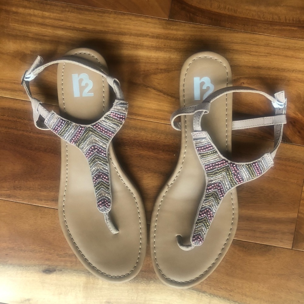 Sparkle rose gold and neutral sandals